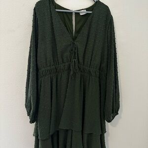 Arula Green Long-Sleeve Dress